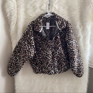American Eagle Cheetah Sherpa Jacket